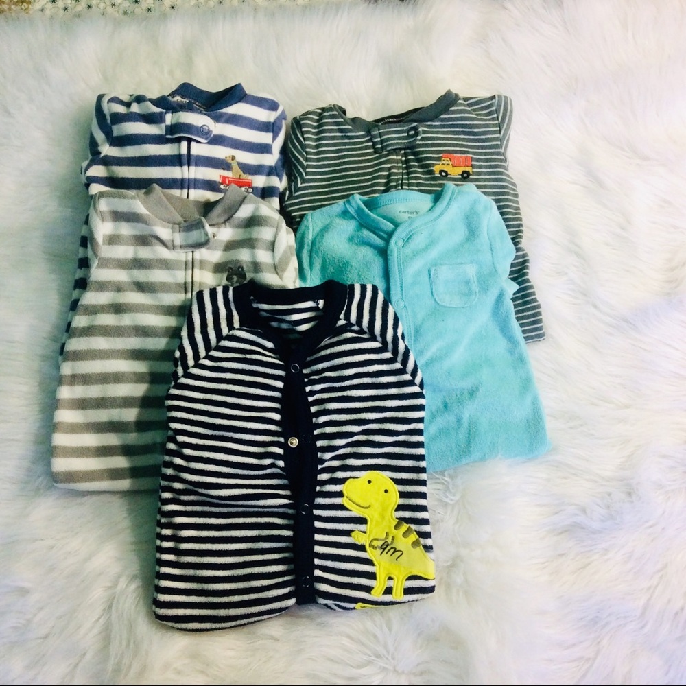 Bundle of 5 Boys PJs  Bundle.
Size = 9 Months